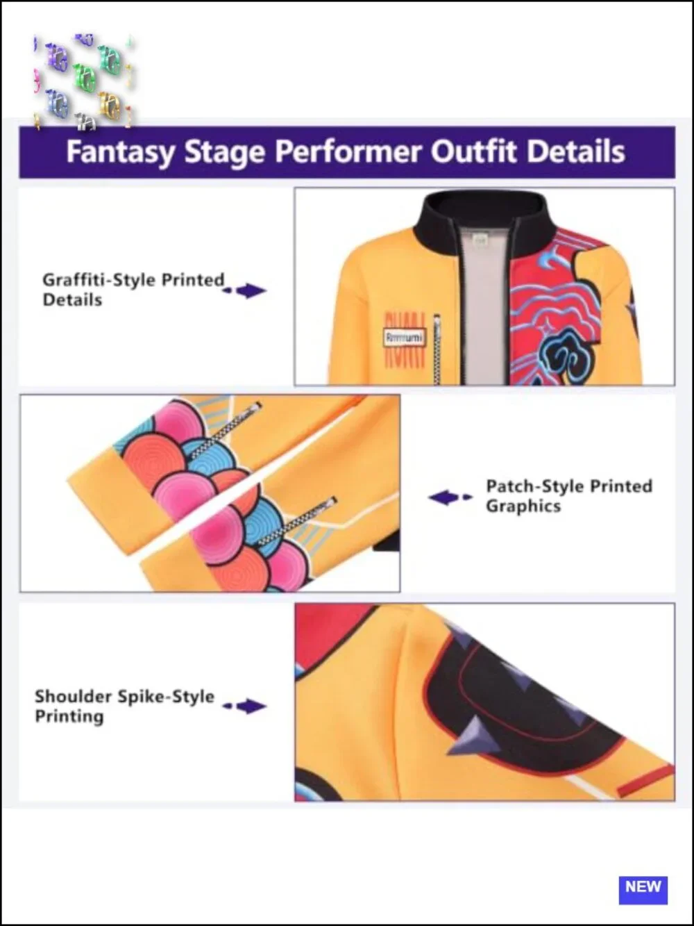 Girls Pop Star Hunter Costume Halloween Outfit with Jacket Top Shorts Braid &